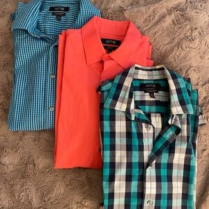 Apt. 9 Men's Checkered and Solid Shirts - Blue, Green, and Orange